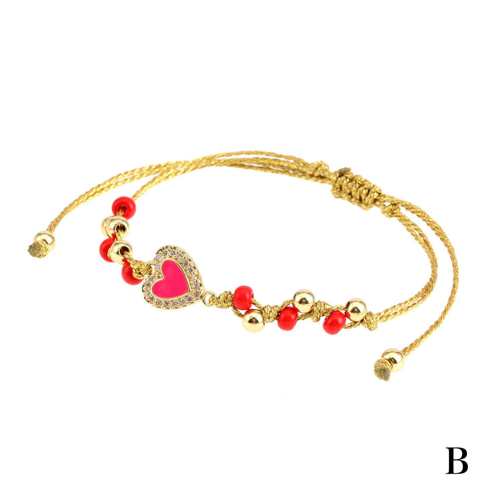 Pulseras De Cuentas De Cristal De Corazón De Joyería Al Por Mayor